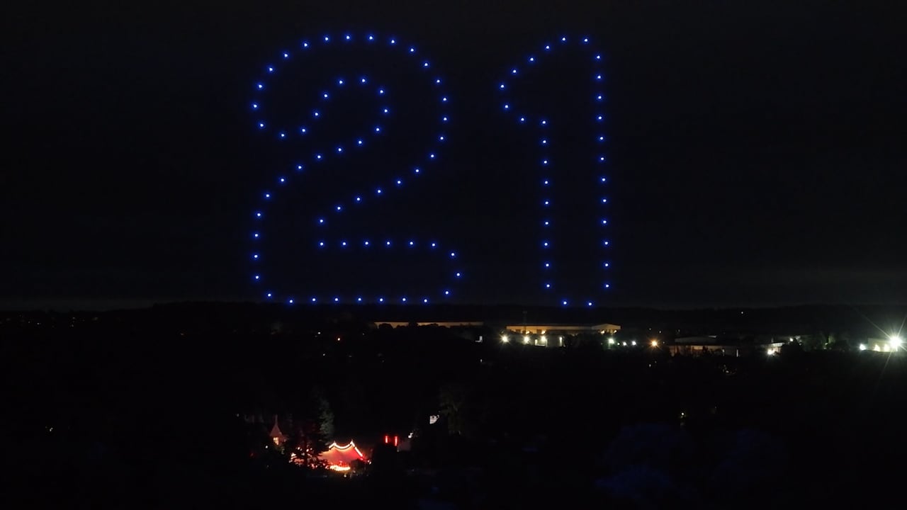 Video preview of the 100 drone birthday show